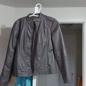 Grey leather jacket